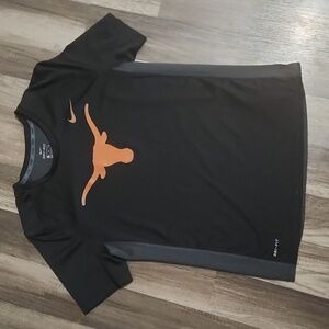 NIKE Texas Longhorns Black shirt with Orange Longhorn Logo Dri Fit Size XL